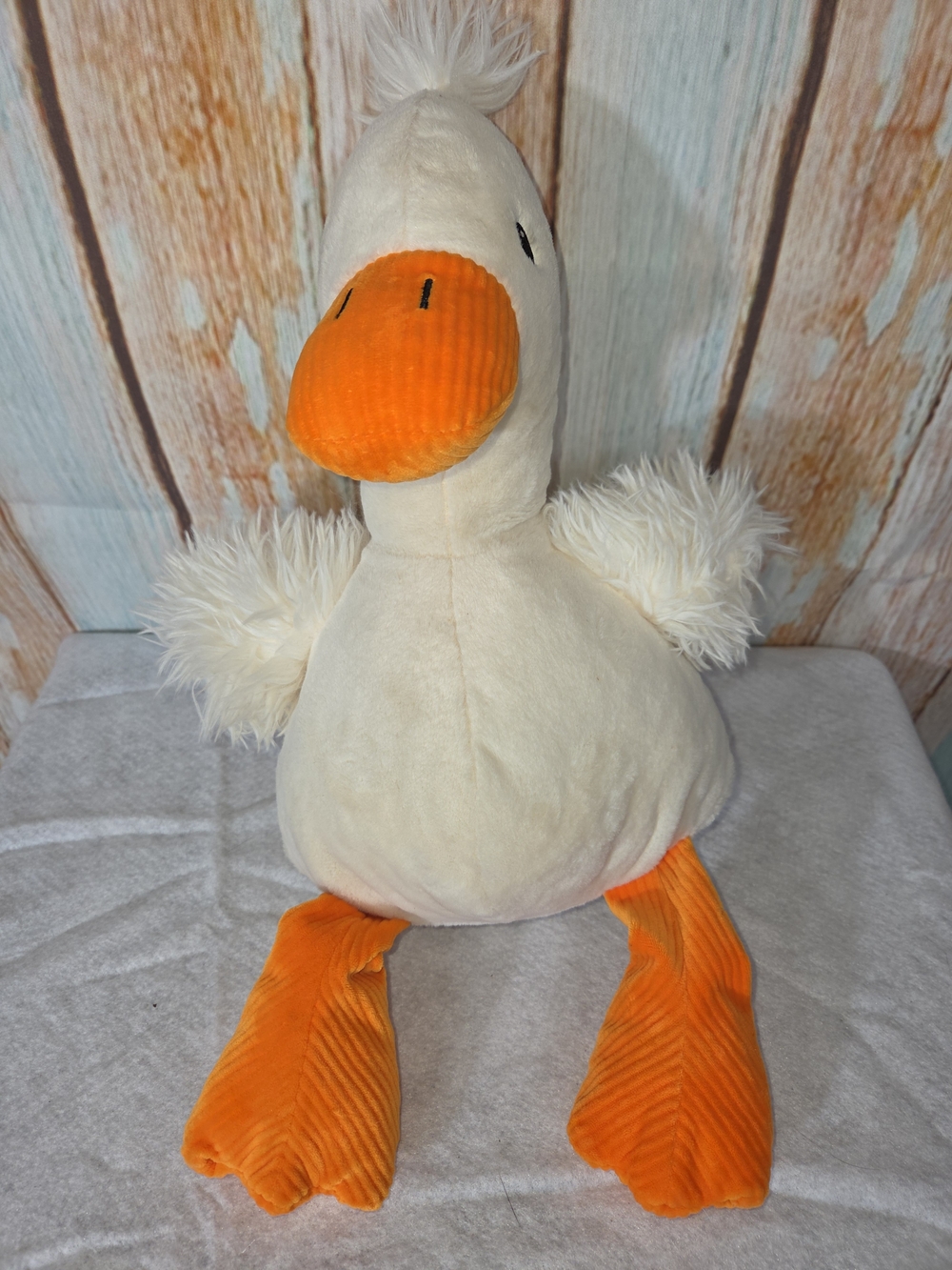 Giggle Scape Plush White and Orange Duck Goose Bird Toy Large 17"